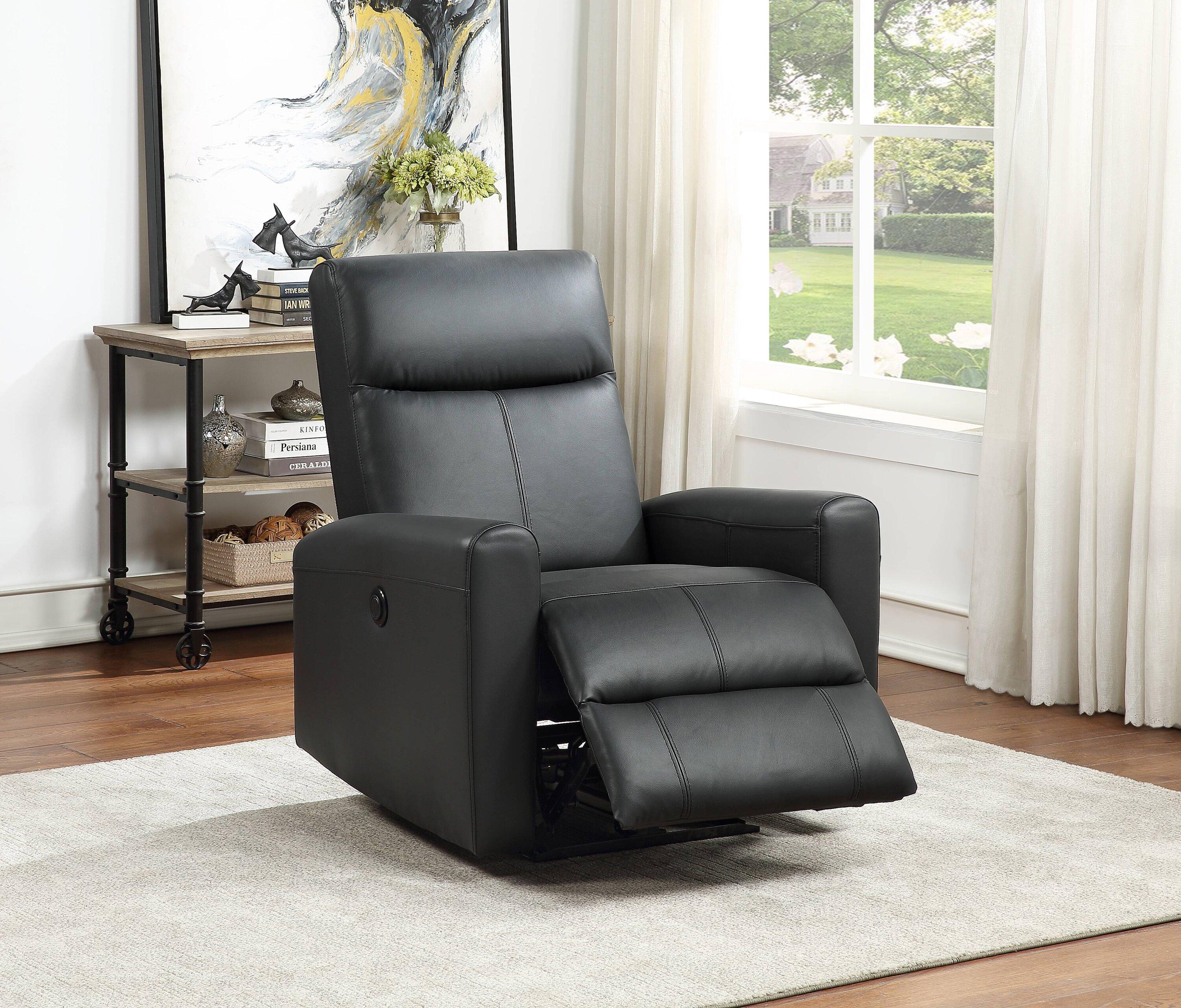 

    
59686 Contemporary Black Top Grain Leather Match Recliner by Acme Blane 59686
