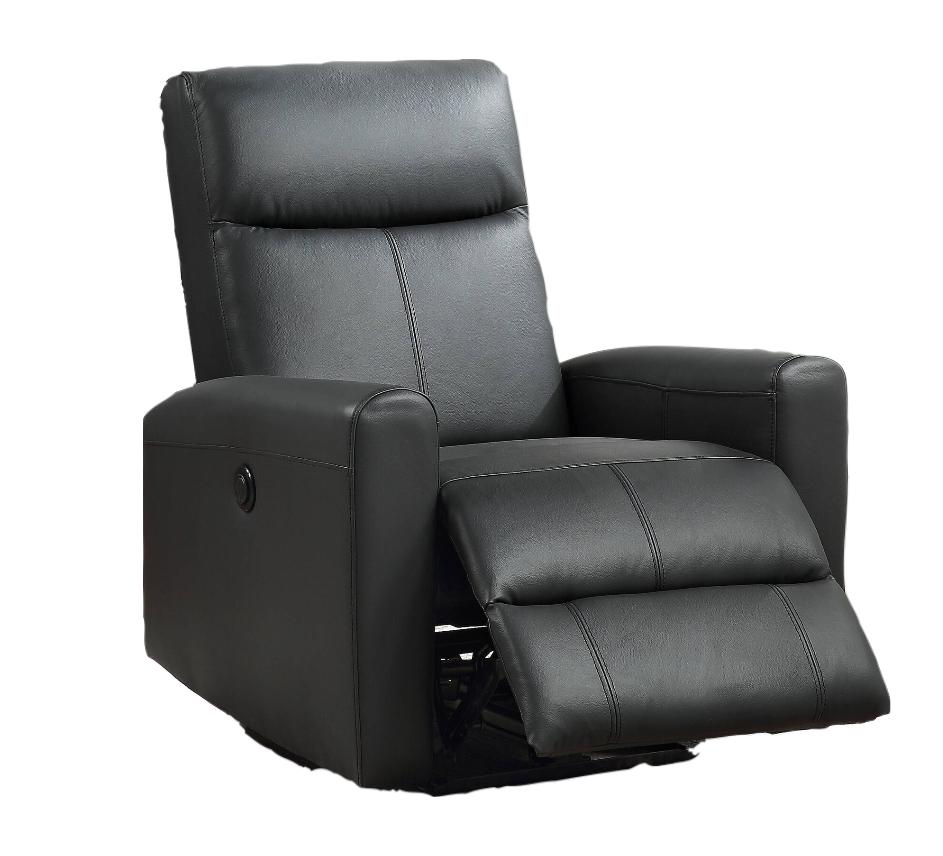 

    
Contemporary Black Top Grain Leather Match Recliner by Acme Blane 59686
