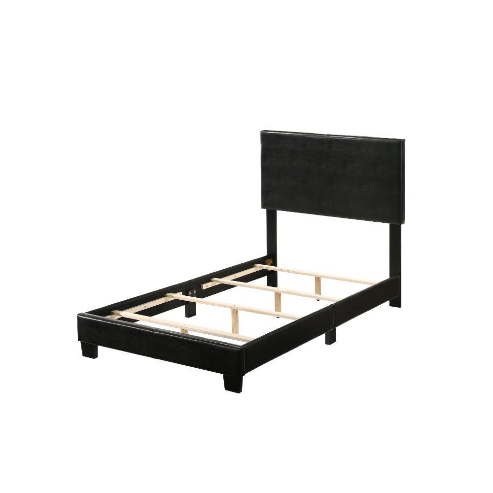 Contemporary Twin bed Lien 25736T in Black PU