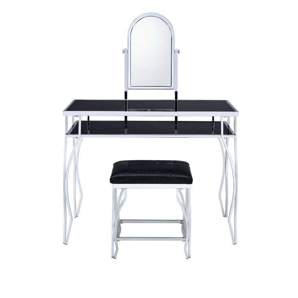 

    
Acme Furniture Carene Vanity desk &amp; stool Black 90312-2pcs

