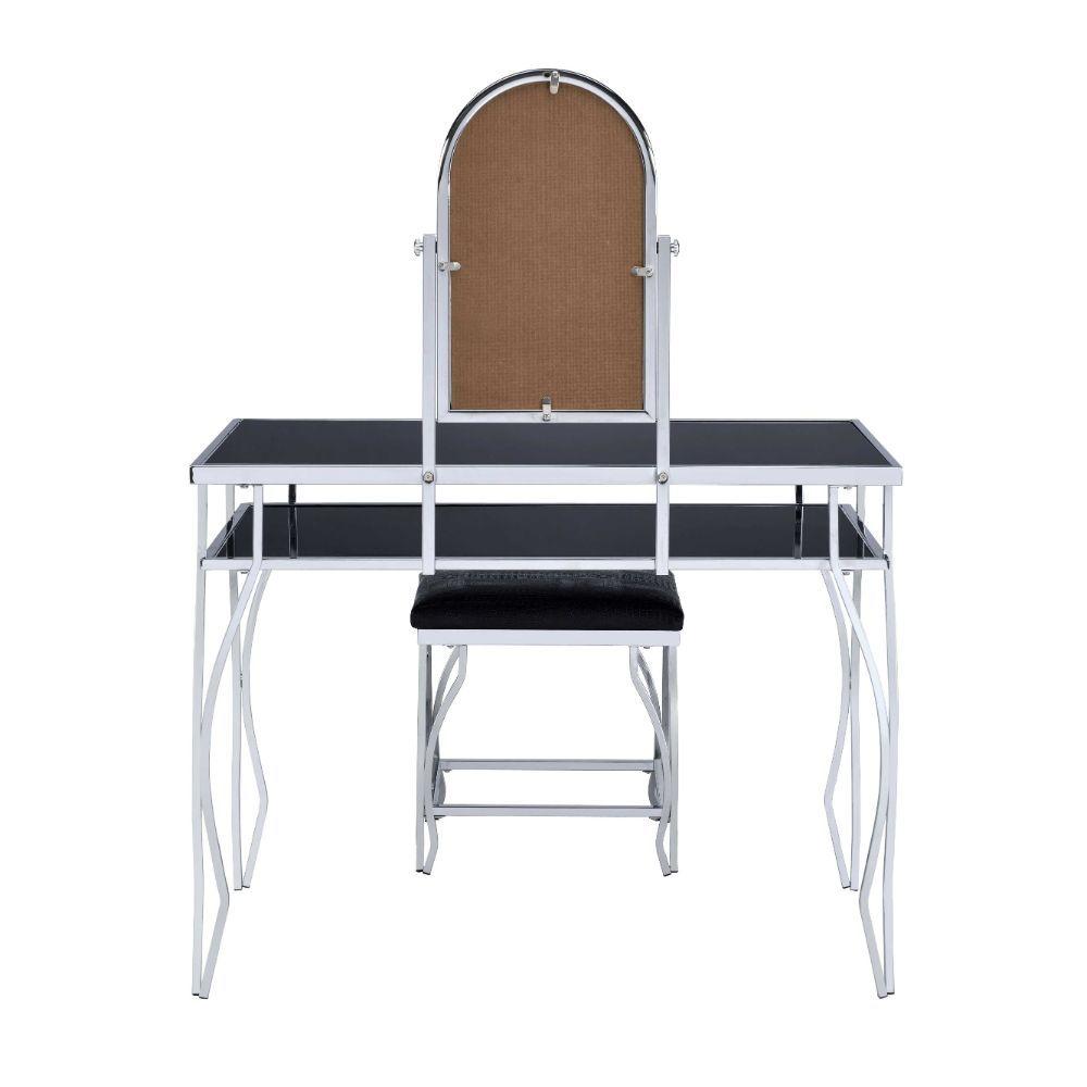 

                    
Acme Furniture Carene Vanity desk &amp; stool Black PU Purchase 
