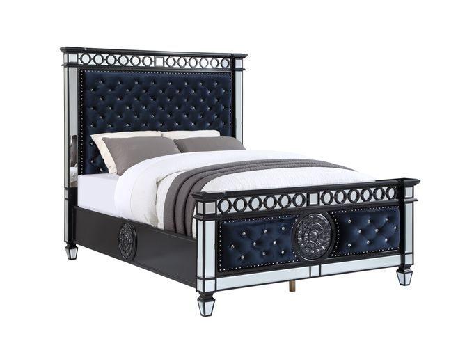 

        
Acme Furniture Varian II Queen Bed Set 3PCS BD00584Q-Q-3PCS Panel Bedroom Set Navy/Silver/Black Velvet 32147896542545
