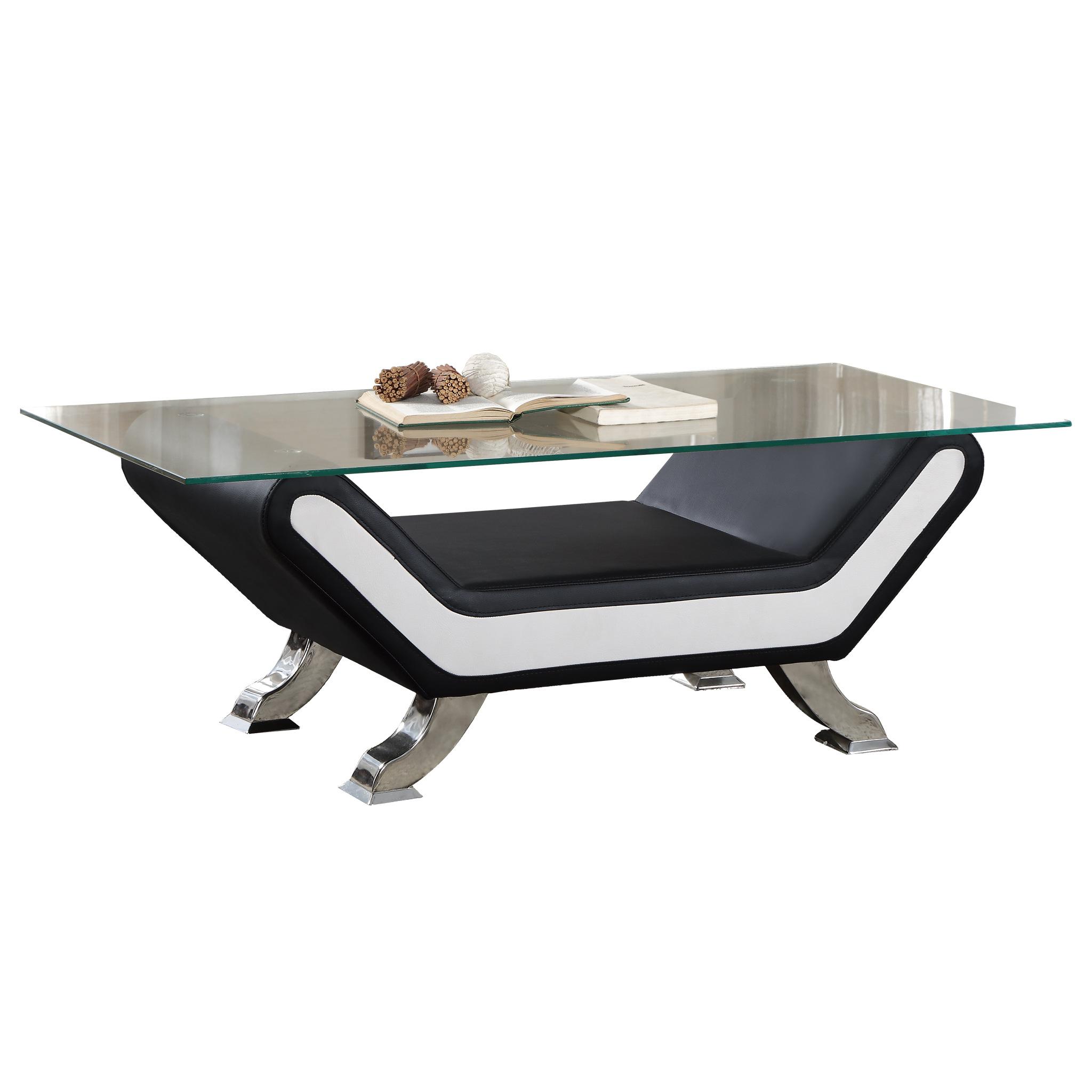 Contemporary Cocktail Table 8219-30* Veloce 8219-30* in White, Black 