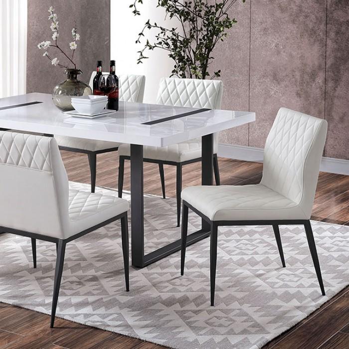 Contemporary Dining Table FOA3769T Alessia FOA3769T in White / Black 