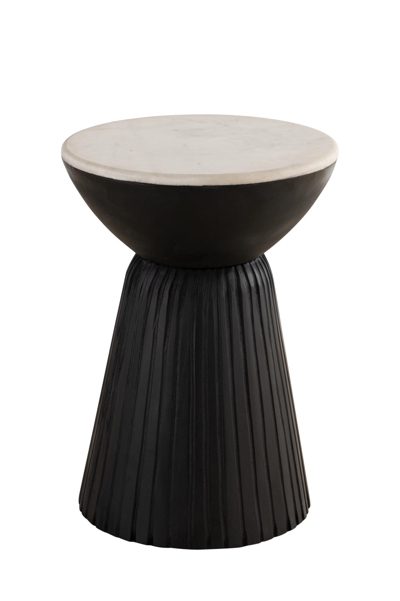 

    
Contemporary Black/White Solid Wood Round Side Table Albany Living 169-15
