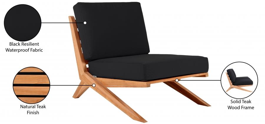 

    
 Order  Contemporary Black Wood Fabric Patio Chair Meridian Furniture Tahiti 351Black-C
