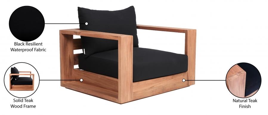 

        
35612241576858Contemporary Black Wood Fabric Patio Chair Meridian Furniture Tulum 353Black-C
