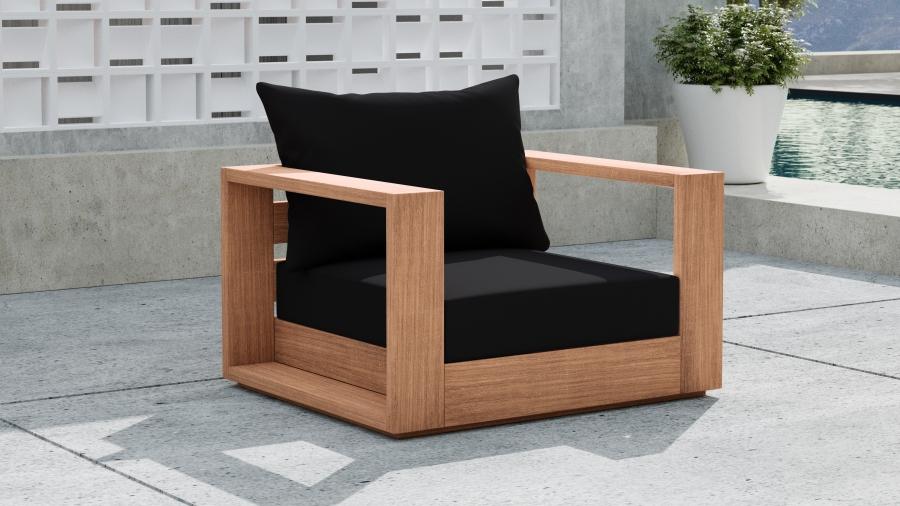 

    
Contemporary Black Wood Fabric Patio Chair Meridian Furniture Tulum 353Black-C
