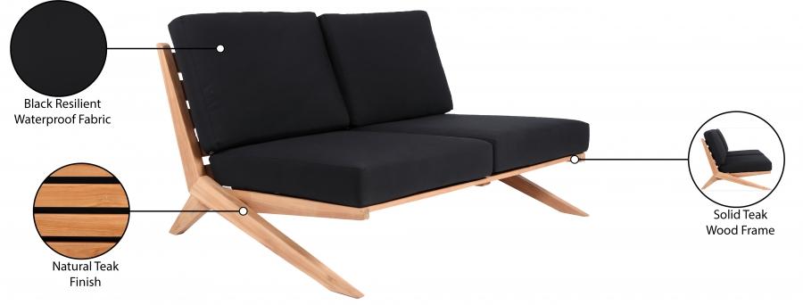 

    
 Order  Contemporary Black Wood Fabric Patio Loveseat Meridian Furniture Tahiti 351Black-L
