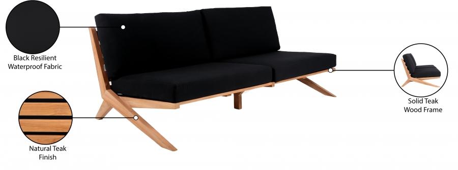 

    
351Black-S Meridian Furniture Patio Sofa
