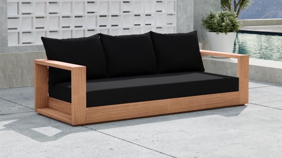 

    
Contemporary Black Wood Fabric Patio Sofa Meridian Furniture Tulum 353Black-S
