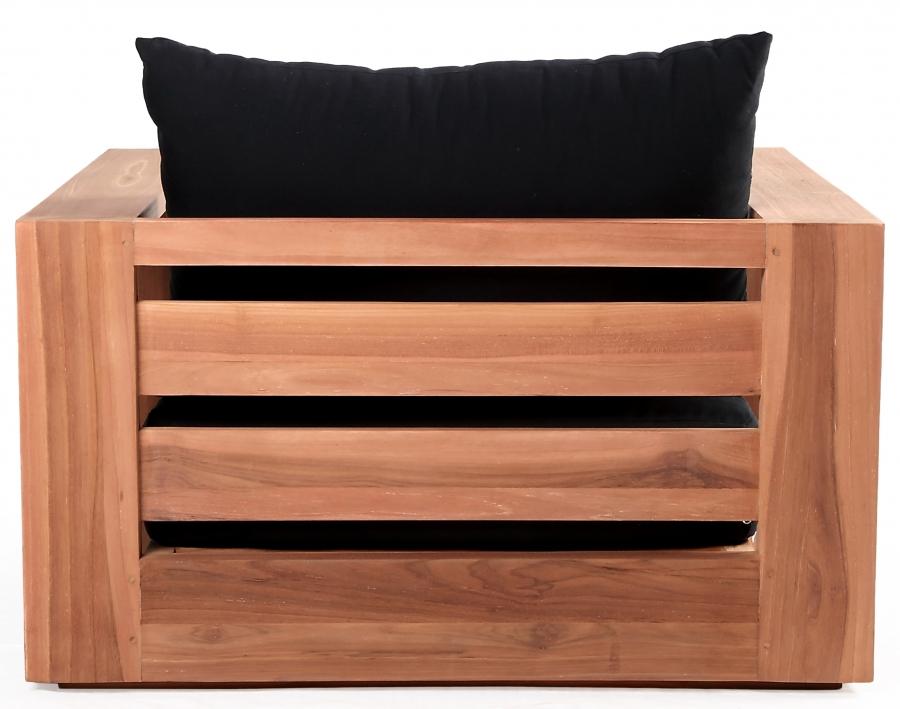 

    
 Photo  Contemporary Black Wood Fabric Patio Sofa Set 4PCS Meridian Furniture Tulum 353Black-S-4PCS
