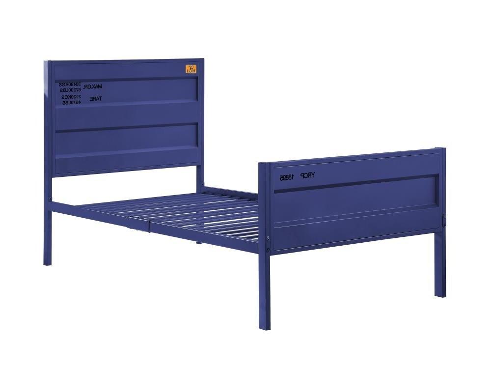 Contemporary Twin bed Cargo 35930T in Blue 