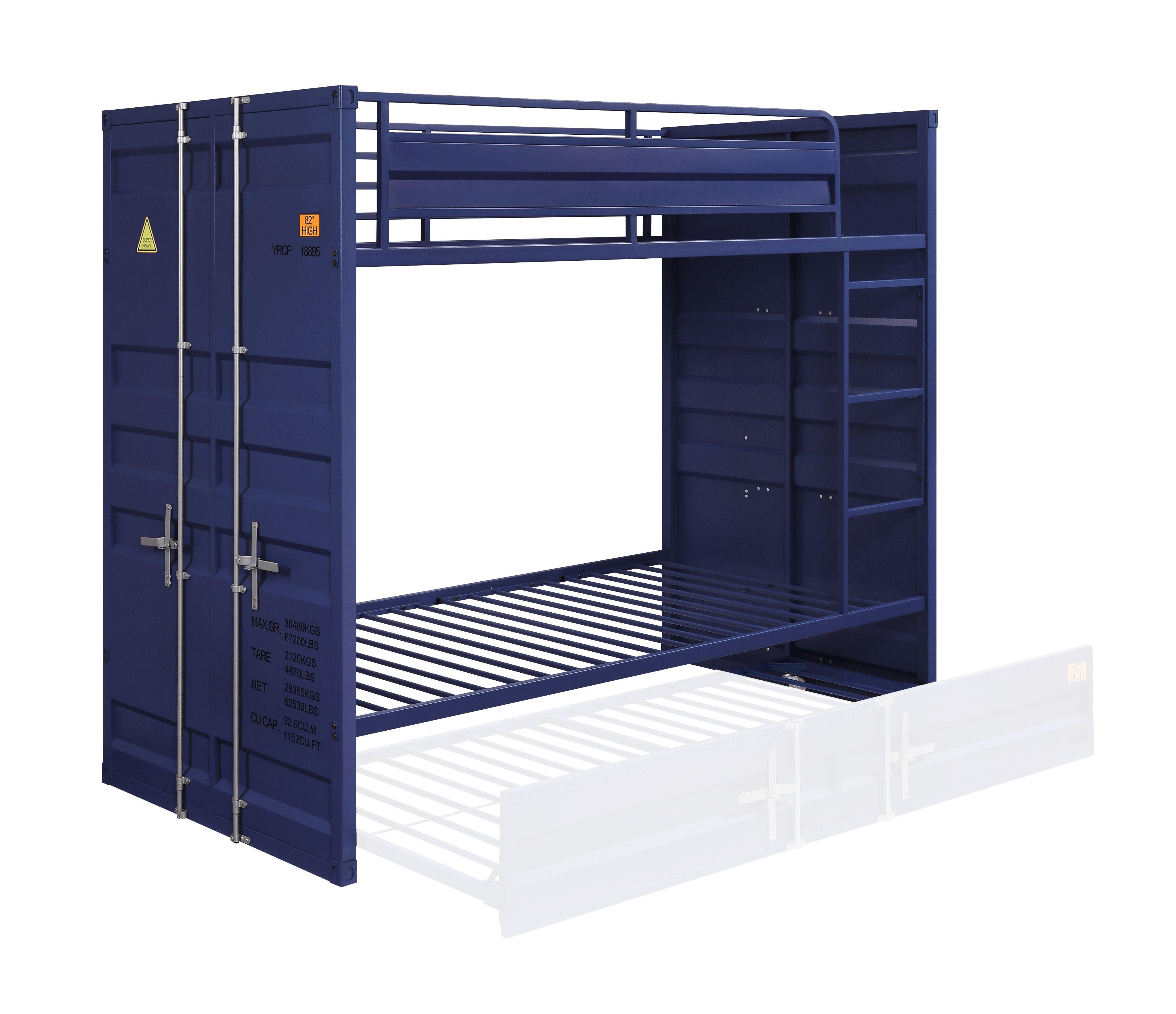 

    
Contemporary Blue Twin Bunk Bed by Acme Cargo 37900

