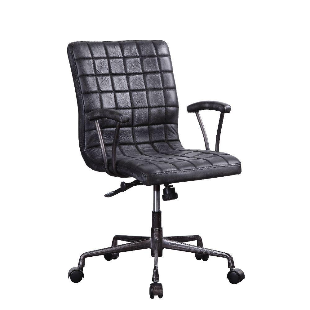 Contemporary,  Vintage Executive Office Chair Barack 92557 in Twilight, Chrome, Blue Velvet