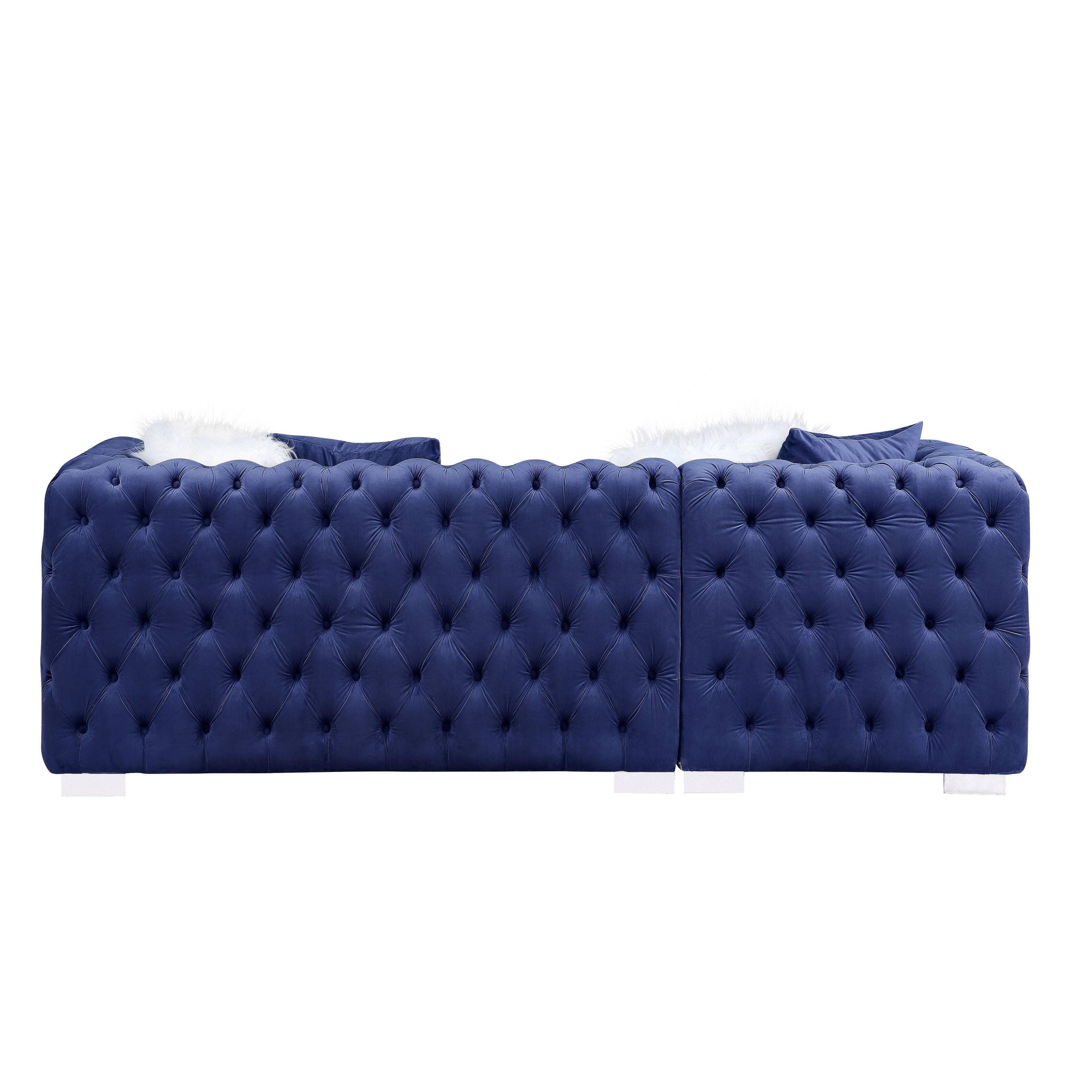 

    
Acme Furniture Syxtyx Sectional Sofa Blue LV00333-2pcs
