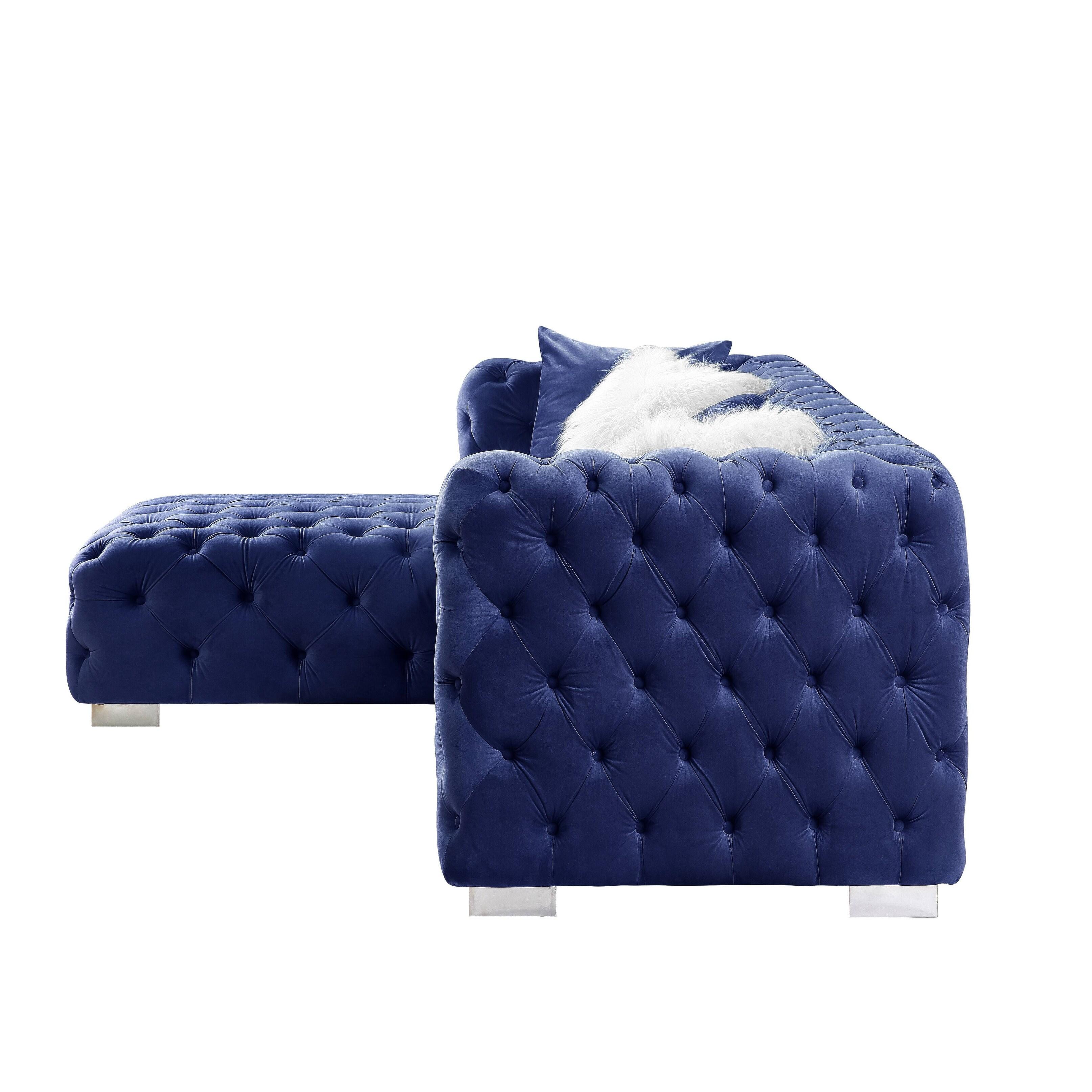 

                    
Acme Furniture Syxtyx Sectional Sofa Blue Velvet Purchase 
