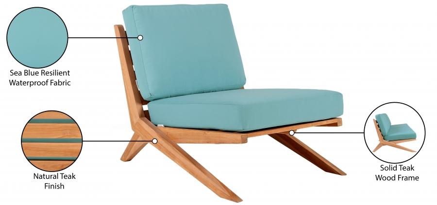 

    
 Order  Contemporary Blue Wood Fabric Patio Chair Meridian Furniture Tahiti 351SeaBlue-C
