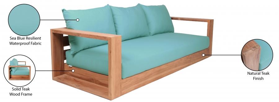 

                    
Buy Contemporary Blue Wood Fabric Patio Sofa Meridian Furniture Tulum 353SeaBlue-S
