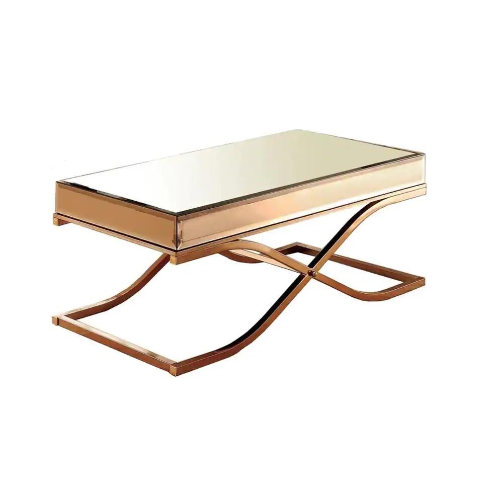 

    
Contemporary Brass Metal Coffee Table Furniture of America CM4230C Sundance

