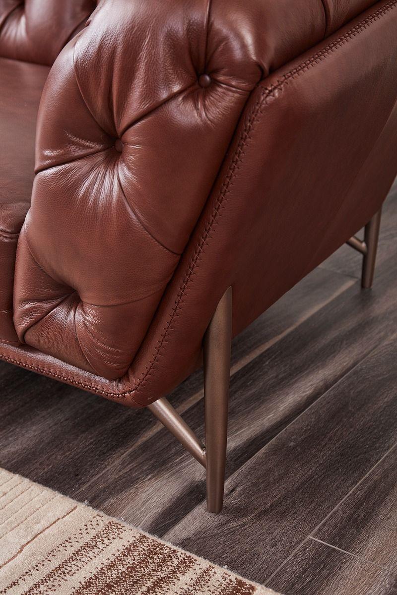 

    
 Shop  Brown Top-Grain Italian Leather Sofa Set 3Pcs EK8009-BRO American Eagle Classic

