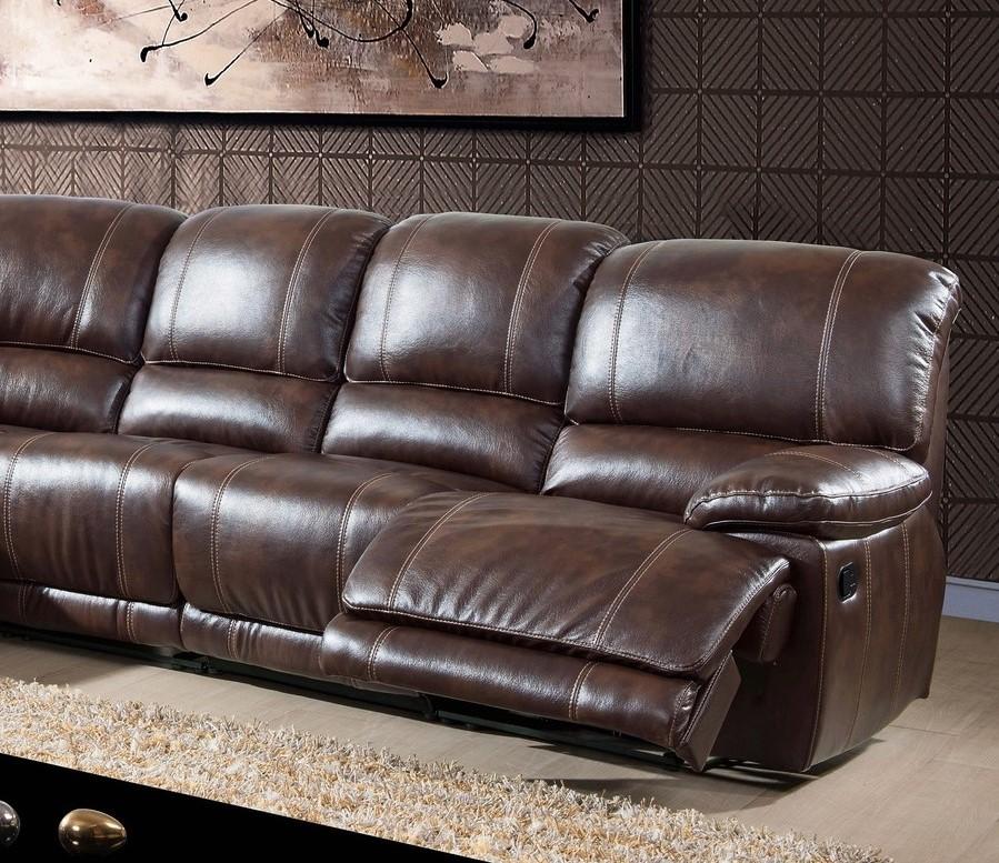 

                    
McFerran Furniture SF3673 Reclining Sectional Dark Brown Leather Air Material Purchase 
