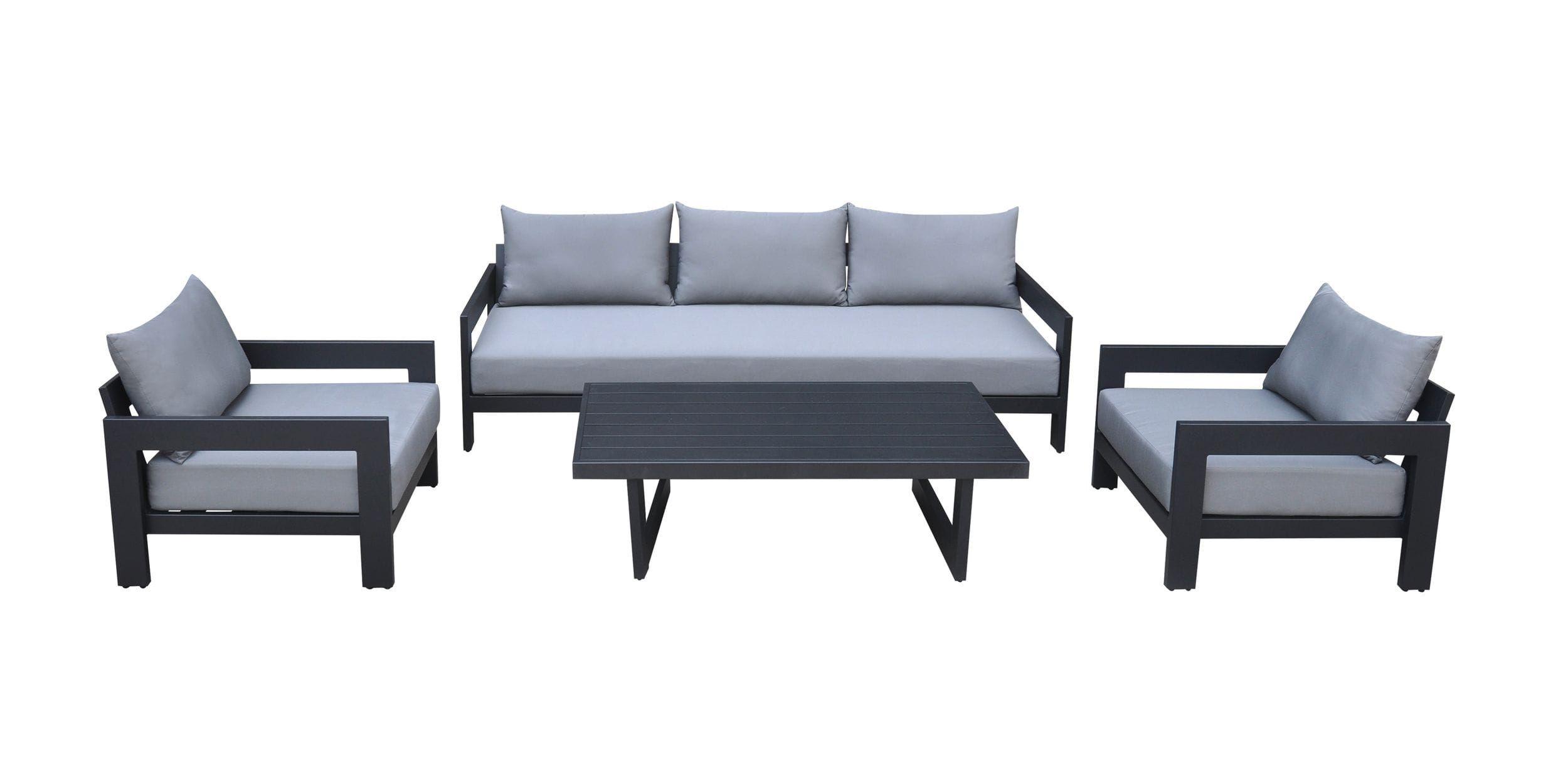 

    
Modern Charcoal Aluminum Outdoor Conversation Set 4PCS VIG Furniture Renava Wake VGGE-WAKE-SOFA-SET-GRY-4PCS
