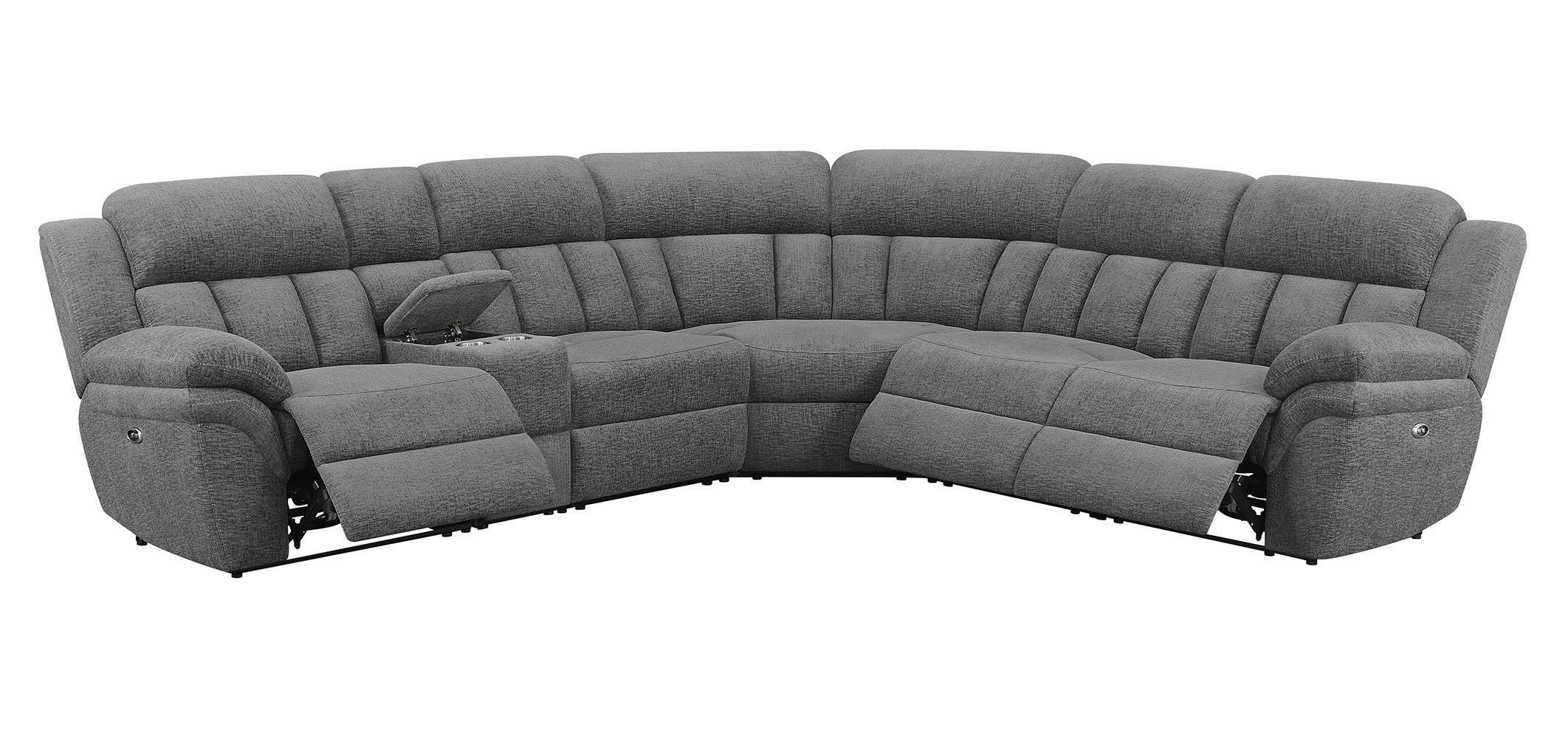 Contemporary Power Sectional 609540P Bahrain 609540P in Charcoal 