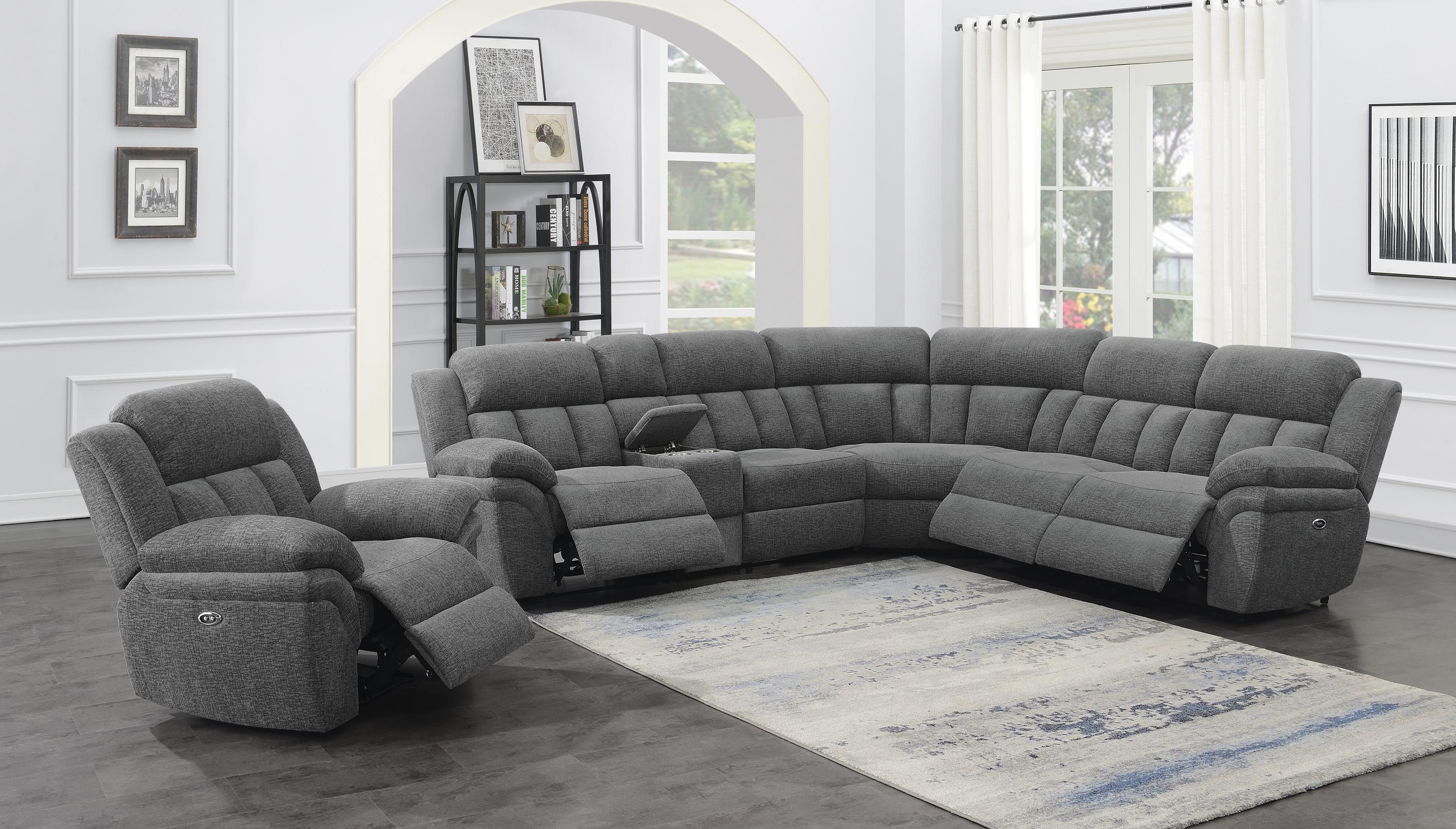 

    
Contemporary Charcoal Chenille 6-Piece Power Sectional Coaster 609540P Bahrain
