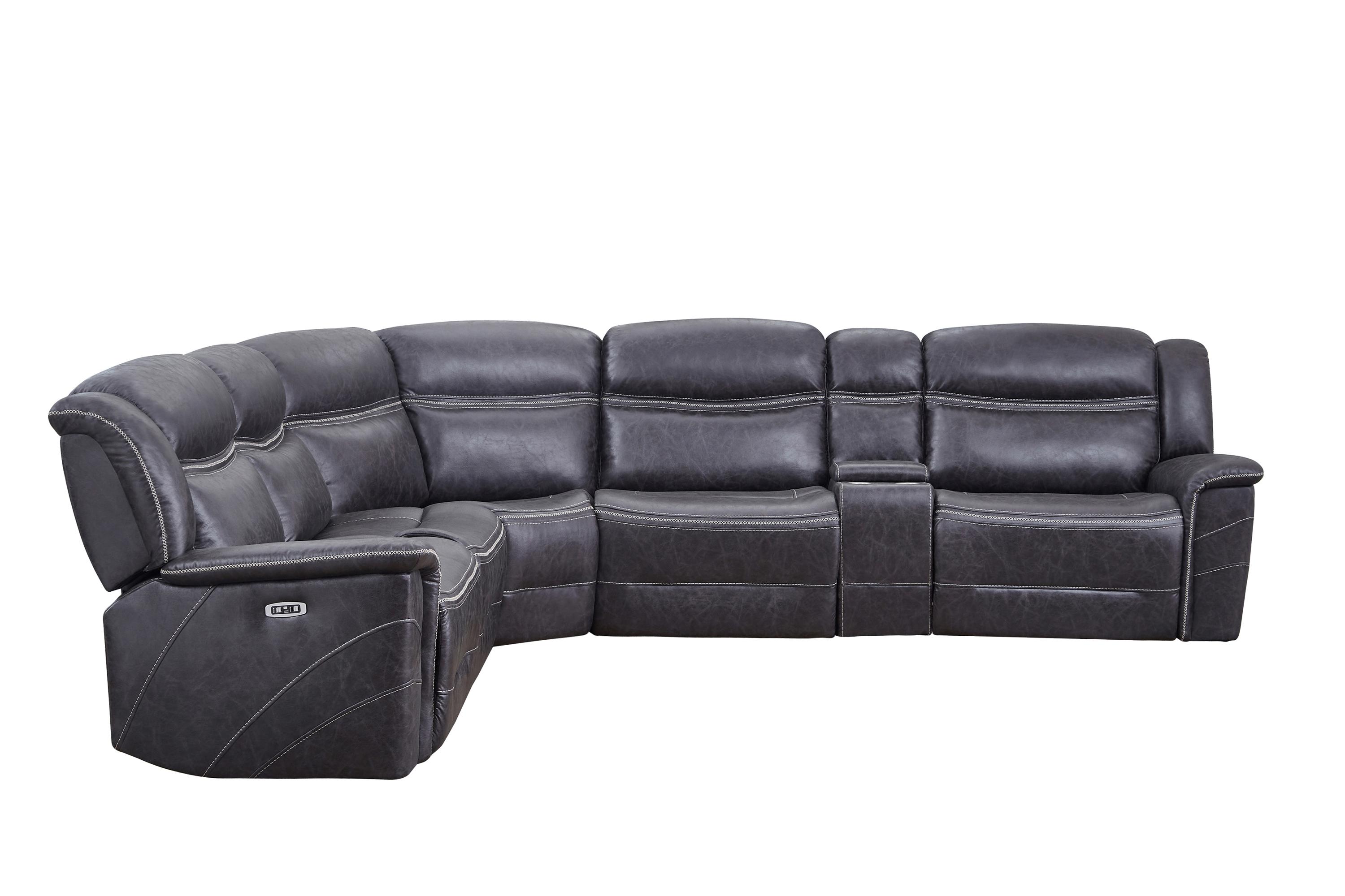 Contemporary Motion Sectional 609360 Bluefield 609360 in Charcoal 