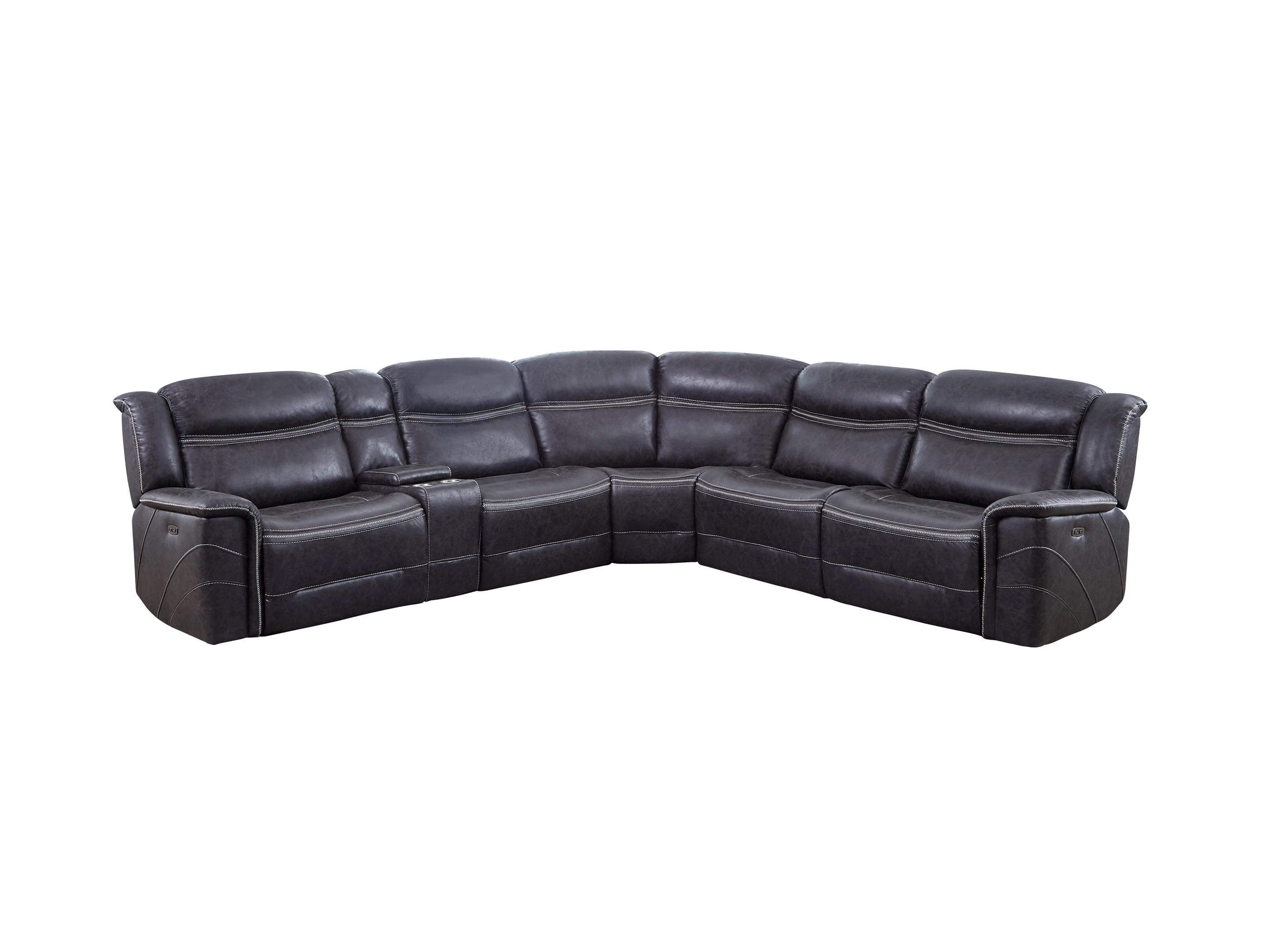 

    
Contemporary Charcoal Faux Suede 6-Piece Motion Sectional Coaster 609360 Bluefield
