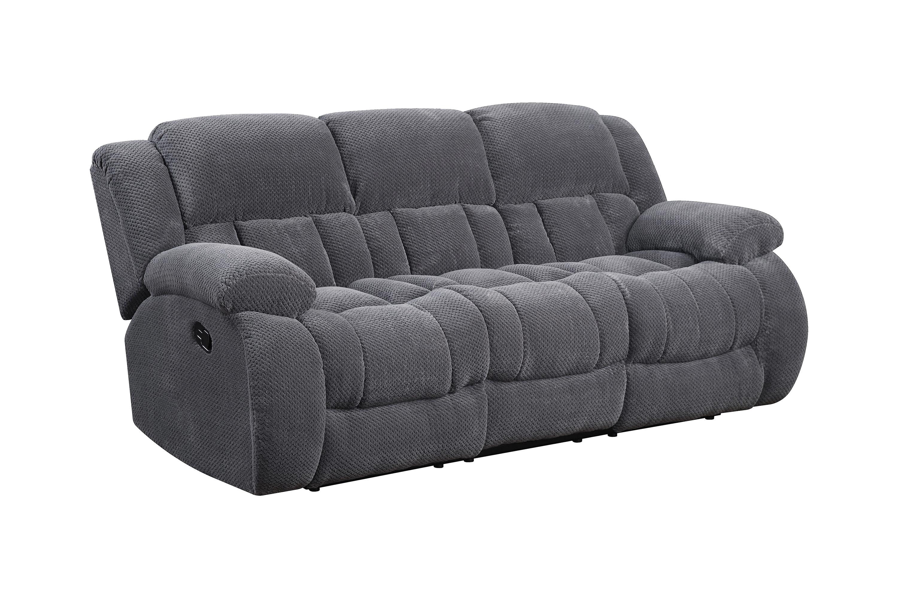 

    
Contemporary Charcoal Padded Fleece Living Room Set 2pcs Coaster 601921-S2 Weissman
