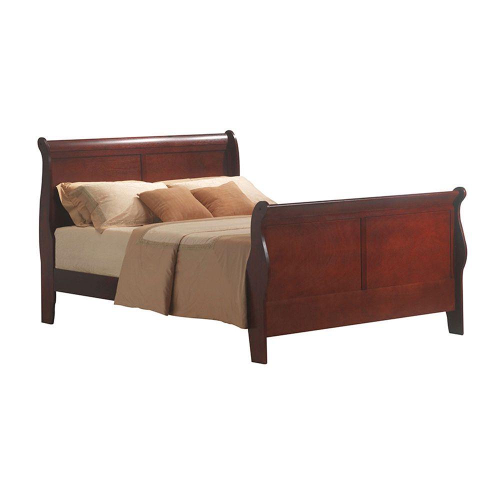 Contemporary, Rustic Full bed Louis Philippe III 19528F in Cherry 
