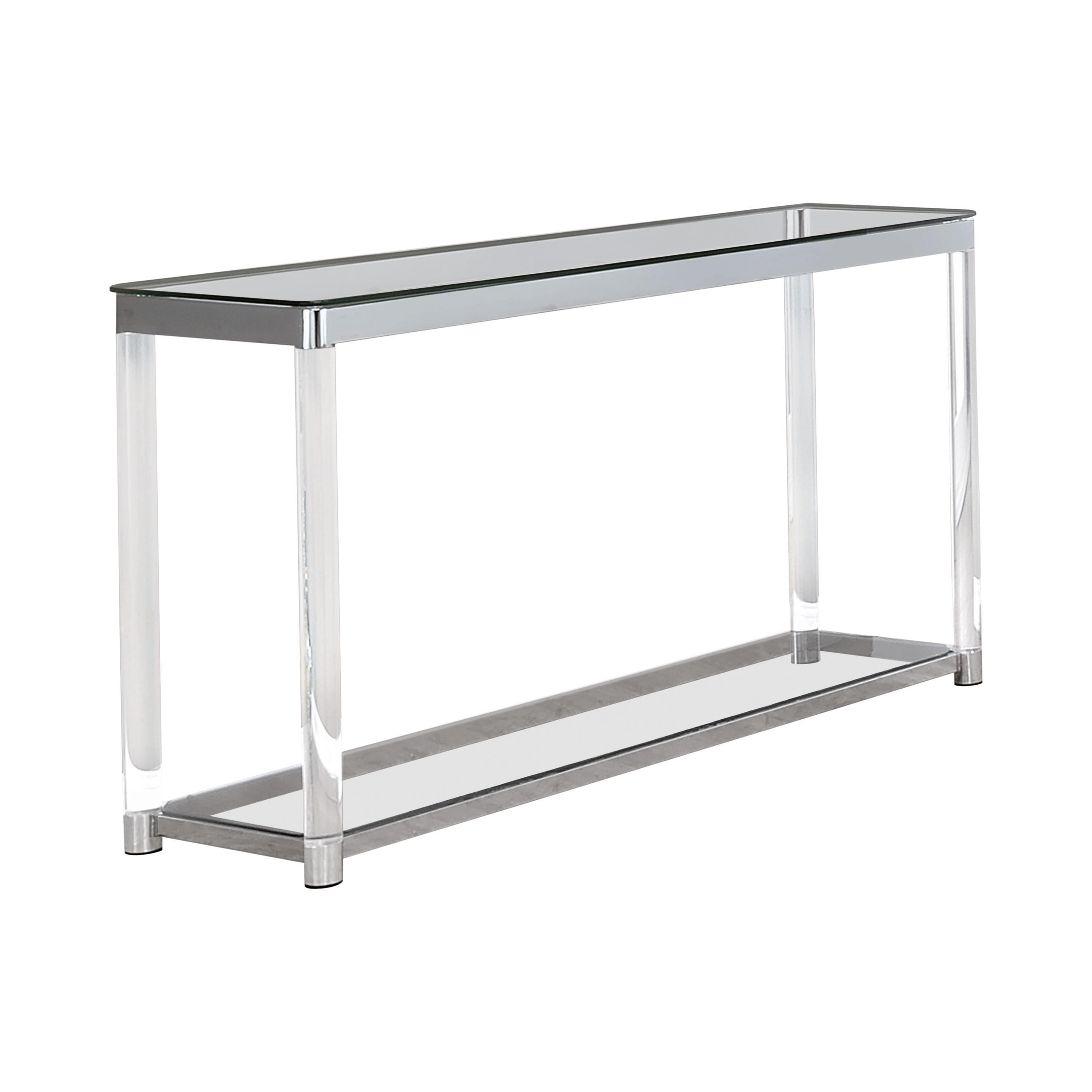 Contemporary Sofa Table 720749 Claude 720749 in Chrome, Clear 