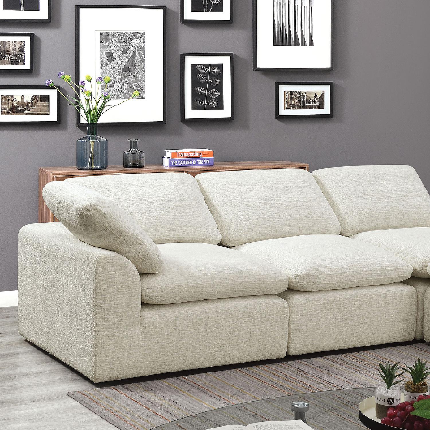 

    
Contemporary Cream Chenille Sectional Sofa in 4pcs Furniture of America CM6974BG-4SEAT Joel
