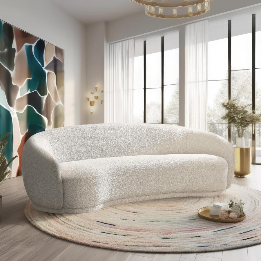 

    
Contemporary Cream Engineered Wood Sofa Meridian Furniture Hyde 693Cream-S
