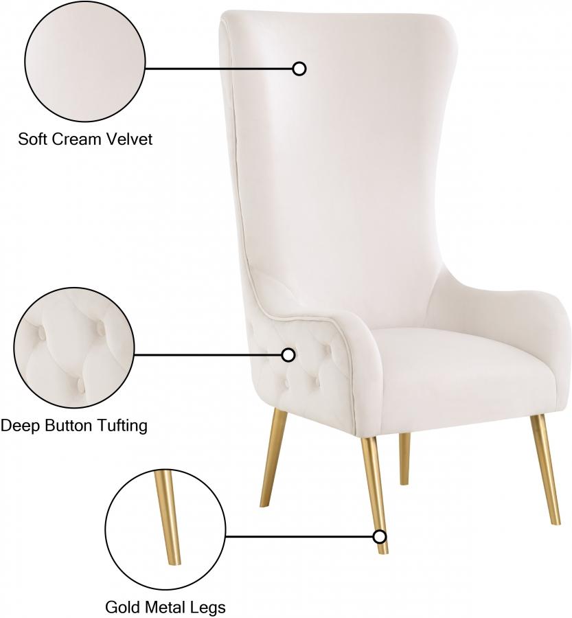 

                    
Buy Contemporary Cream Metal/Velvet Accent Chair Meridian Furniture Alexander 536Cream
