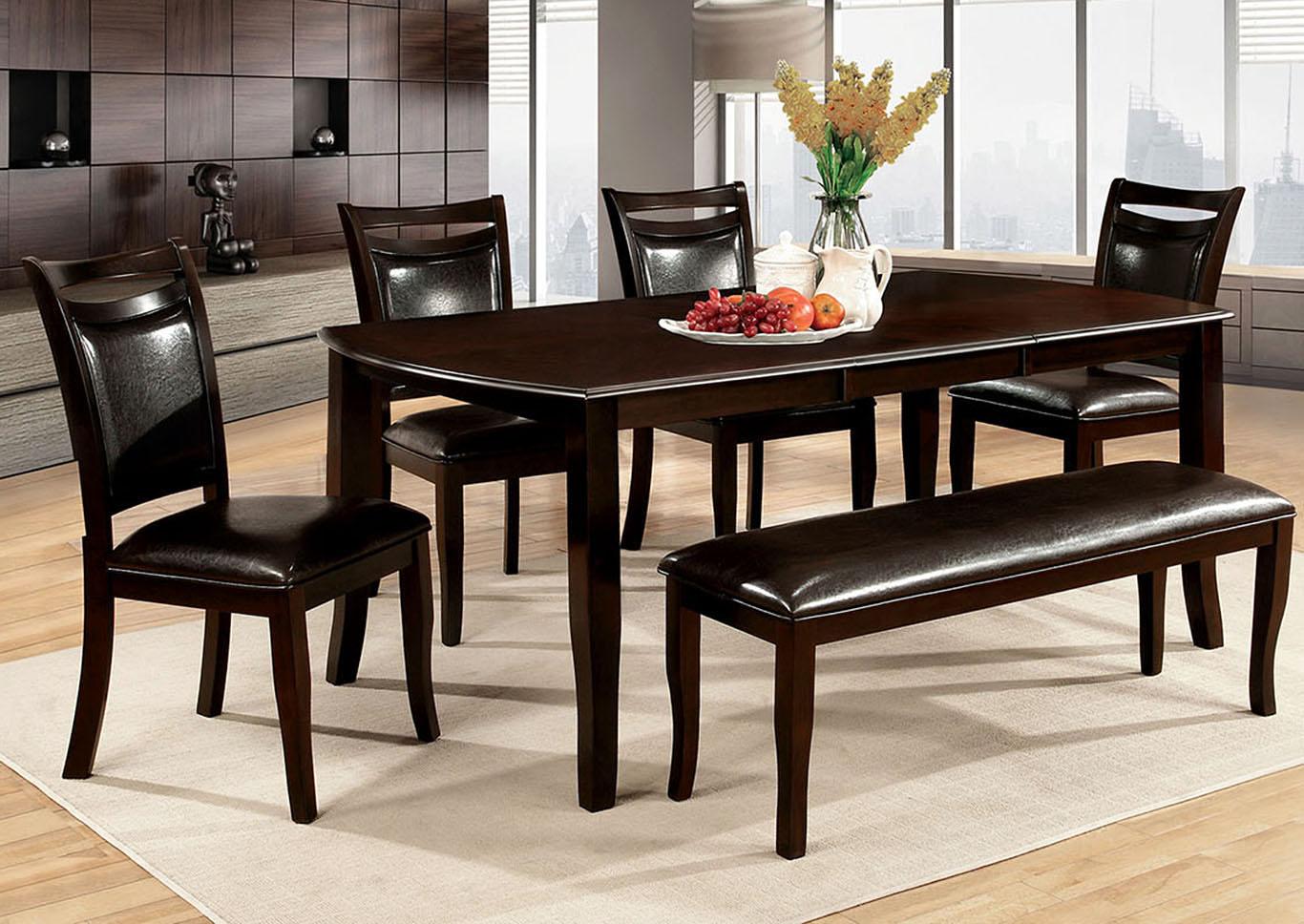 Transitional Dining Table Set WOODSIDE CM3024T-6PC CM3024T-6PC in Dark Cherry, Espresso Leatherette