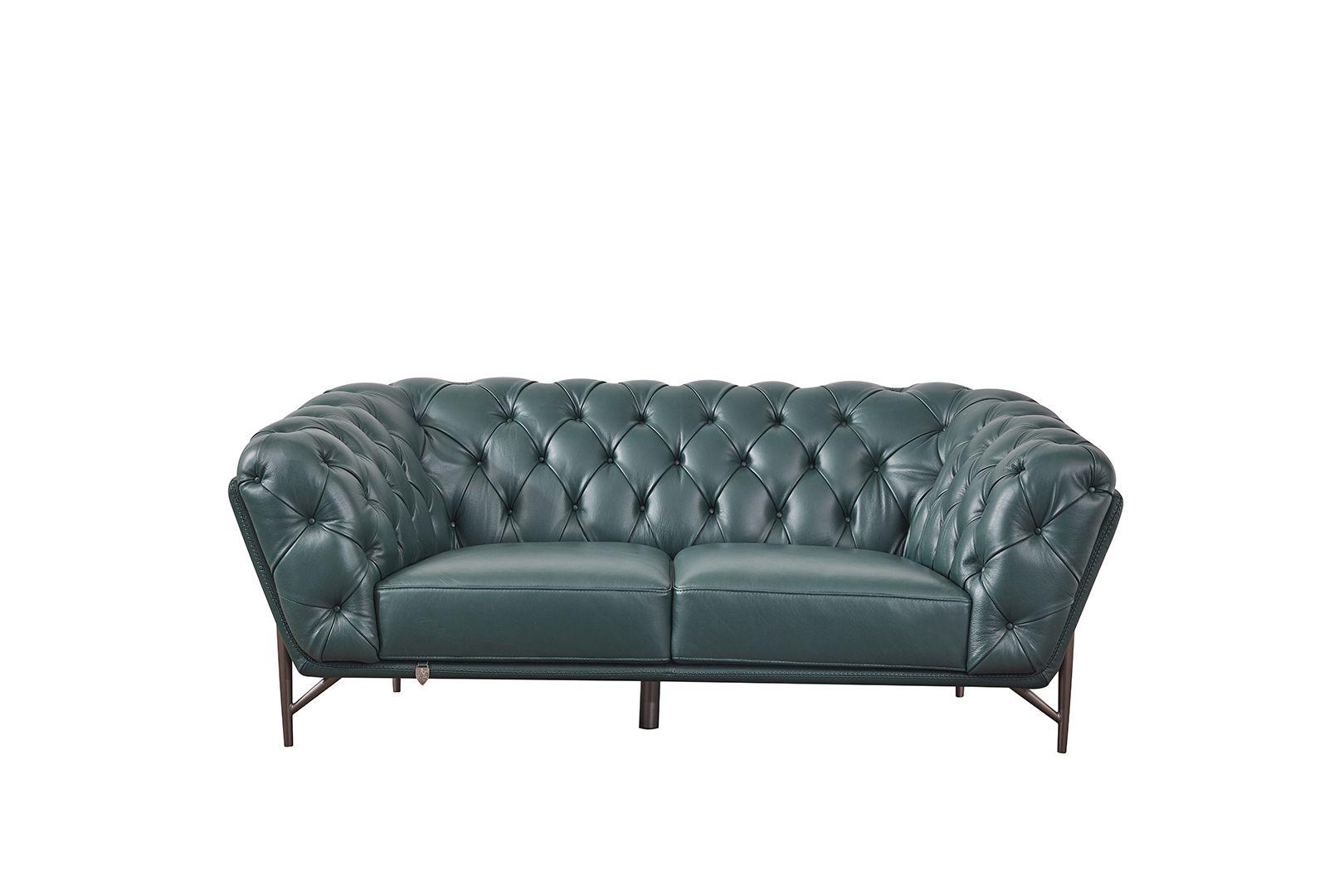 

                    
Buy Green Top-Grain Italian Leather Sofa Set 3Pcs EK8009-DGN American Eagle Classic
