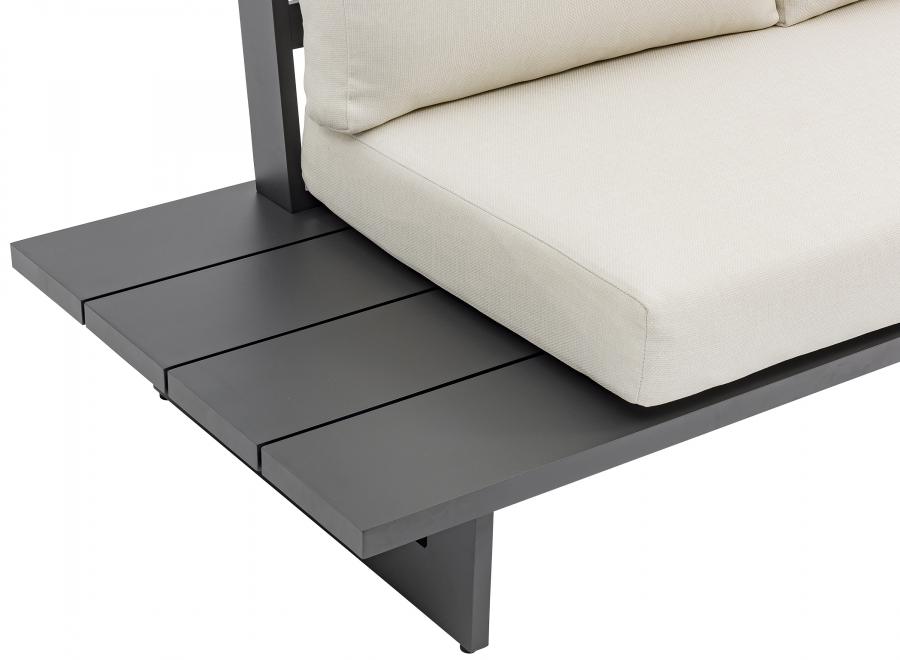 

    
 Order  Contemporary Dark Grey/Cream Aluminium Patio Modular Sectional Sec3A Meridian Furniture Maldives 338Cream-Sec3A
