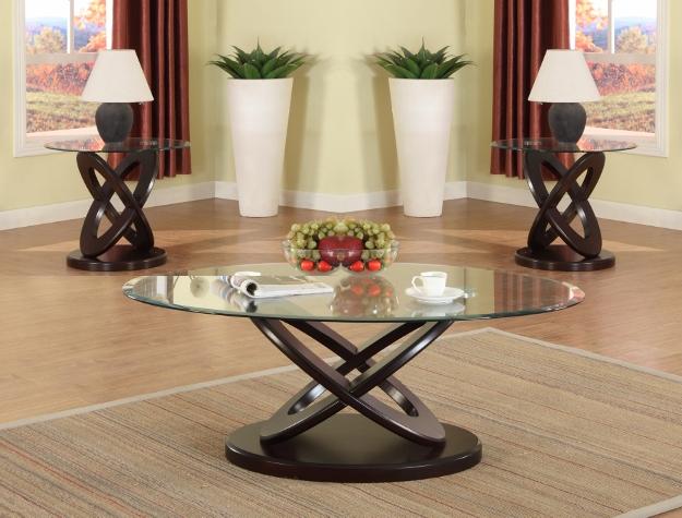 Contemporary, Classic End Table Cyclone 4235-02 in Dark Walnut 