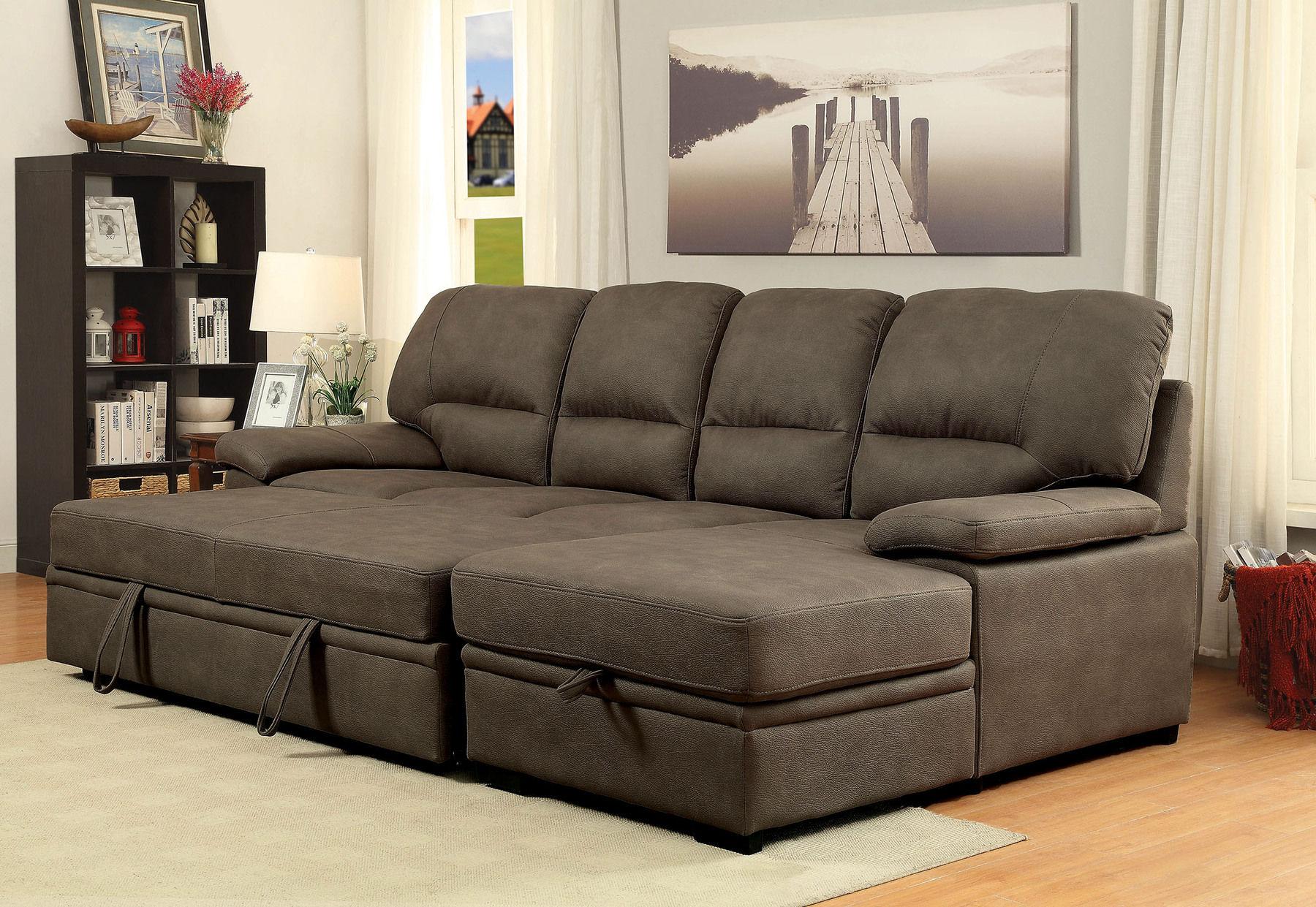 

                    
Furniture of America ALCESTER CM6908BR Sectional Sofa Brown Faux Nubuck Purchase 
