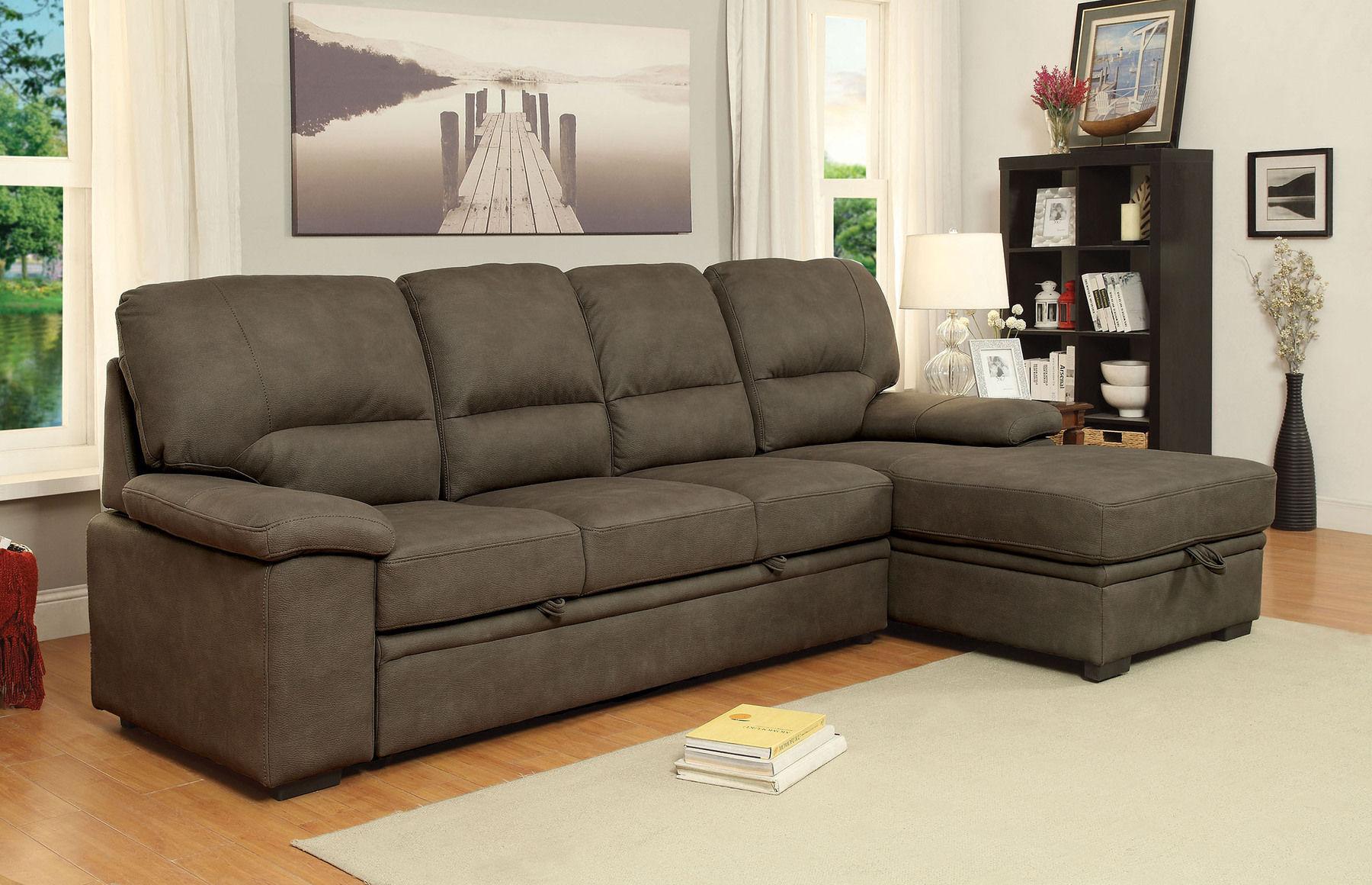 

    
Furniture of America ALCESTER CM6908BR Sectional Sofa Brown CM6908BR
