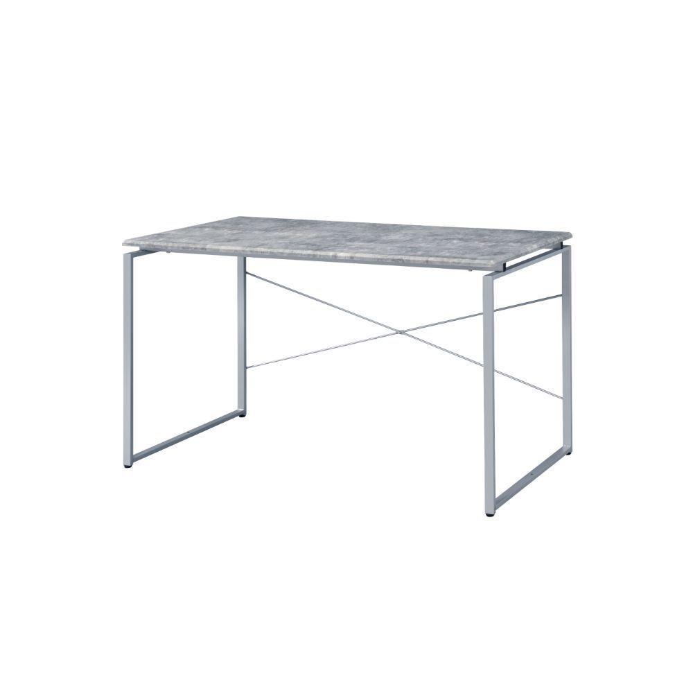 

    
Contemporary Faux Concrete & Silver Desk by Acme 92905 Jurgen
