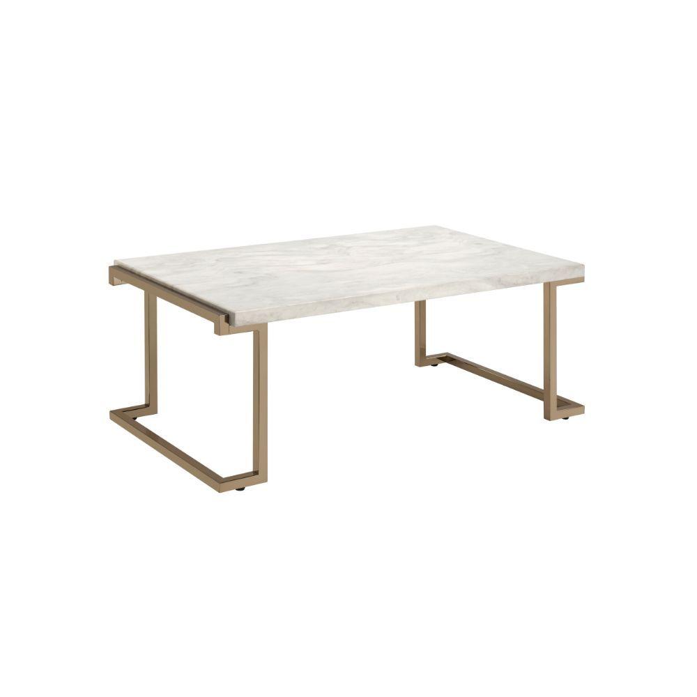 Contemporary, Modern Coffee Table Boice II 82870 in Marble 