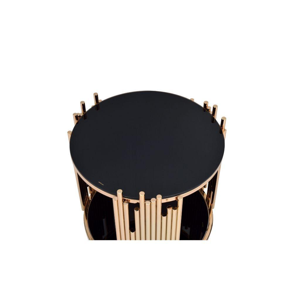 

    
Acme Furniture Tanquin End Table Gold/Black 84492
