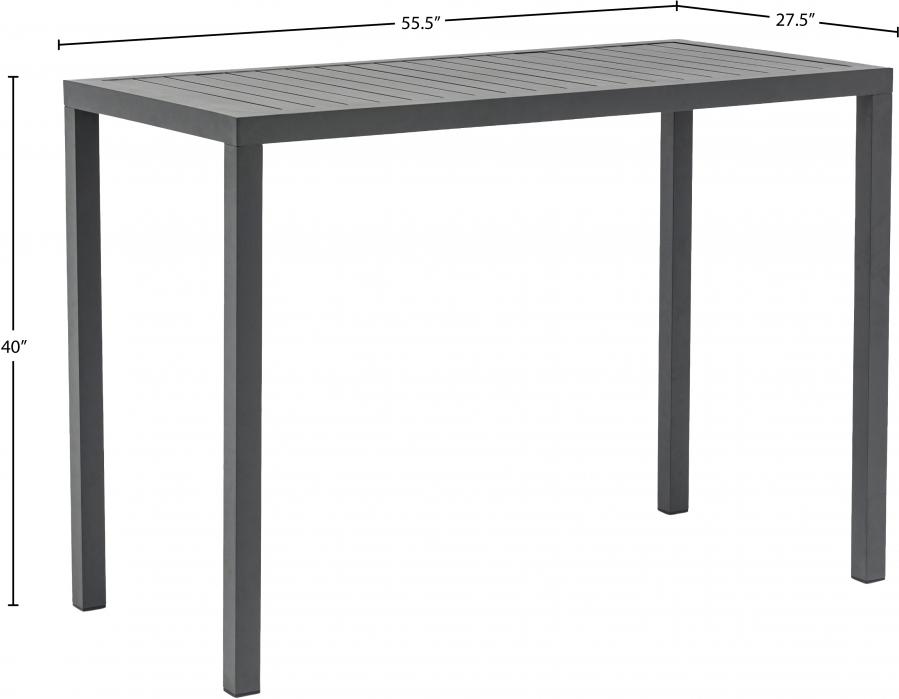 

    
Meridian Furniture Maldives Patio Rectangle Bar Table 344Grey-T Outdoor Bar Table Dark Grey/Gray 344Grey-T
