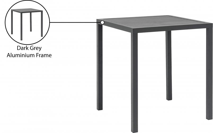 

    
345Grey-T Contemporary Gray Aluminium Patio Square Bar Table Meridian Furniture Maldives 345Grey-T
