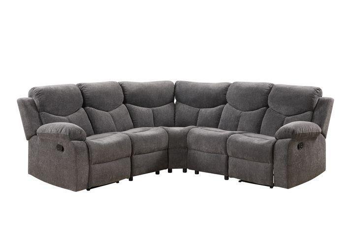 Contemporary Sectional Sofa Kalen 54135-3pcs in Gray Chenille