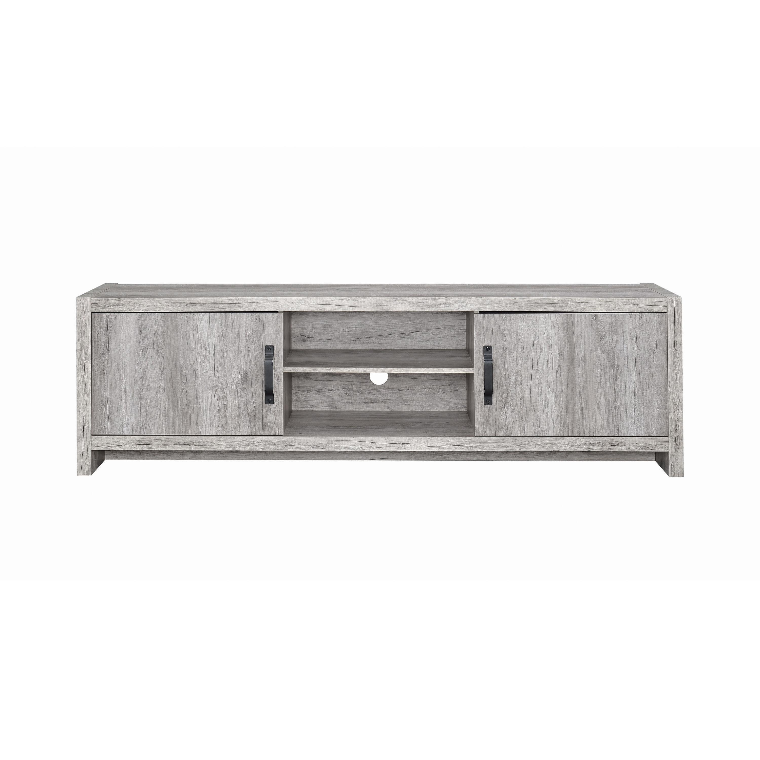 

    
Contemporary Gray Driftwood Wood TV Console Coaster 701025
